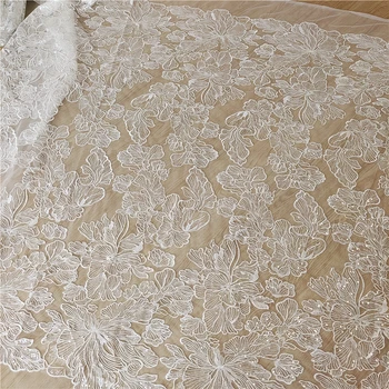 1 ярд кружевной аппликации с вышивкой, нашивка на воротник из цветочной ткани, свадебное платье, свадебное платье DIY