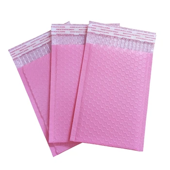 10 шт./17 размеров Светло-розовый Поли Пузырчатый почтовый конверт с подкладкой, самоуплотняющийся почтовый пакет, пузырчатый конверт, доставка, конверт, сумка для доставки