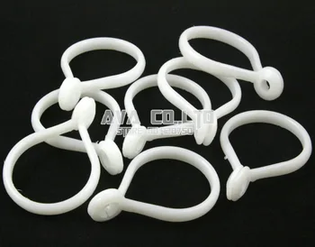100 шт. бытовых круглых белых пластиковых колец для раздвижных штор для душа