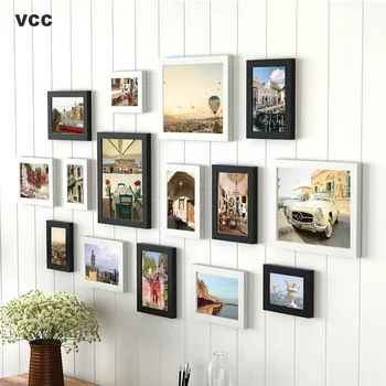 15 шт./компл., деревянные рамки для фотографий на стену, фоторамка на стену с изображением, Классическая деревянная рамка для домашнего декора
