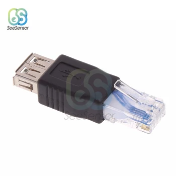 2 шт./лот, разъем USB Type A для подключения к RJ45, сетевой маршрутизатор Ethernet LAN, разъем адаптера