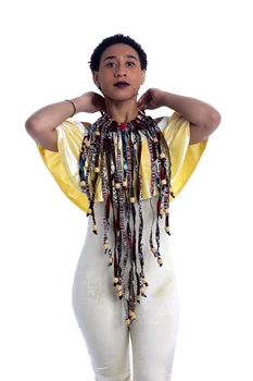 2023 Африканские Ожерелья из Анкары, ткань с восковым принтом, Красочное ожерелье, Шаль, Африканское ожерелье ручной работы из Анкары, племенные украшения SP122