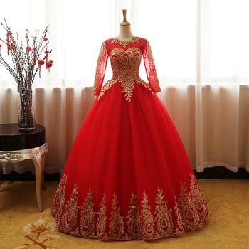 2023 Новое Винтажное Кружевное красное бальное платье, пышные платья, Vestido De Novia, Индивидуальные, большие Размеры, платье для выпускного вечера ярких цветов