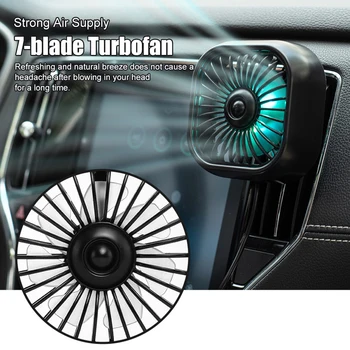 2023 Новый Автомобильный Вентилятор для выпуска воздуха USB Охлаждающий Вентилятор с Изменяющей Цвет Подсветкой 3-Скоростной Вентилятор Для Рассеивания тепла На заднем сиденье Автомобиля Автомобильные Аксессуары