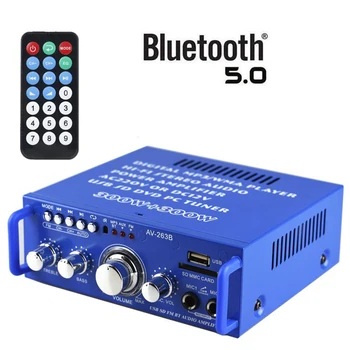 220 В Двухканальный Мини Bluetooth 5,0 Цифровой Аудио Усилитель Мощности Система Hi Fi Стерео Усилитель с Дистанционным Управлением SD Карта U Диск FM