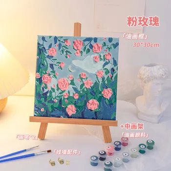 3859Ann-Тюльпан, сделай сам, цифровая картина маслом, акриловая цветочная живопись, взрыв, ручная пейзажная живопись