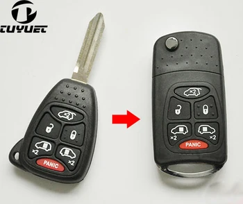 5 + 1 кнопок дистанционного управления БРЕЛОК-заготовки для Chrysler Модифицированный Флип-складной корпус ключа 6 кнопок