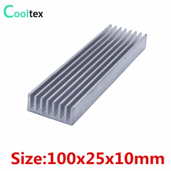 50 шт./лот Алюминиевый радиатор 100x25x10 мм Радиатор радиатора для охлаждения оперативной памяти электронного чипа