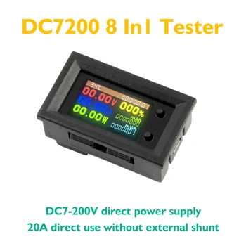 DC 0-200 В 20A Вольтметр Амперметр KWS Мощность Счетчик Энергии СВЕТОДИОДНЫЙ Цифровой Ваттметр постоянного тока 8-в-1 Многофункциональный Измерительный прибор