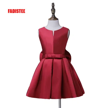 FADISTEE/ лидер продаж, платье для Причастия с цветочным узором для девочек, атласные платья трапециевидной формы с милым бантом, платье трапециевидной формы для девочек