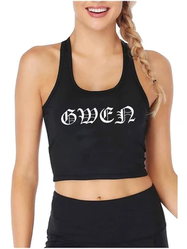 Gwen Design Сексуальный облегающий укороченный Топ, Женские спортивные топы для фитнеса, Настраиваемый хлопковый дышащий камзол