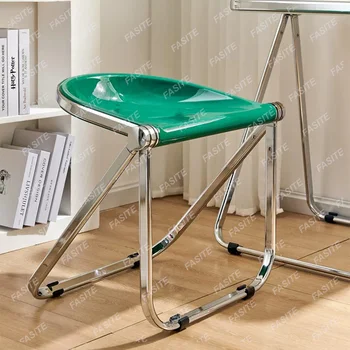 Ins Простой современный средневековый складной стул, Металлический складной стул, Дизайнерский обеденный стул, стул для корейской кофейни