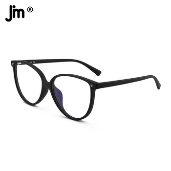 JM Модные круглые женские очки с синим светом, брендовая дизайнерская оправа для очков с защитой от голубых лучей