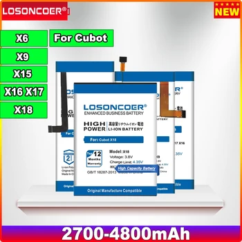 LOSONCOER 2700-4800 мАч Аккумулятор мобильного телефона Для Cubot X6 X9 X15 X16 X17 X17S X18 Сменный Аккумулятор