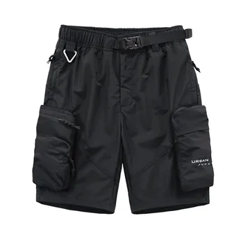 Mcikkny/ мужские шорты-карго Harakuju Techwear, черные тактические уличные шорты Оверсайз, мужские короткие штаны с карманами на молнии