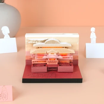 Omoshiroi Block Японское Аниме One Piece Admiralty Soup House Building 3D Блокнот для заметок С держателем ручки Для декора Стола Подарок на заказ