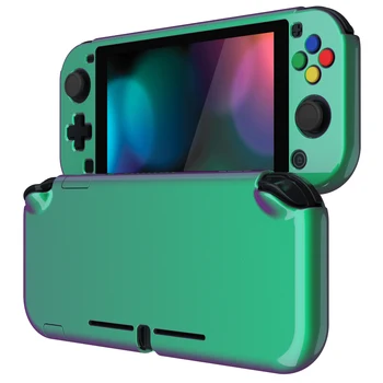 PlayVital Глянцевый зеленый-хамелеон, фиолетовый Жесткий чехол, защитный чехол для Nintendo Switch Lite с защитной пленкой для экрана