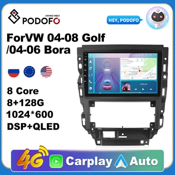 Podofo 2din Android 11 Автомобильный Радиоприемник, мультимедийный Видеоплеер Для Volkswagen Golf 2004-2008/Volkswagen Bora 2004-2006 Навигация GPS