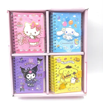 Sanrio 24 шт. записная книжка Kawaii Hello Kitty, высококачественный портативный блокнот с магнитной пряжкой, катушка, подарок для детей, Caneta