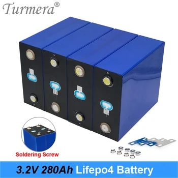 Turmera 3,2 V 280Ah Lifepo4 Аккумулятор 12V 24V 280AH Аккумуляторная Батарея для Электромобиля RV Система хранения Солнечной энергии NoTax