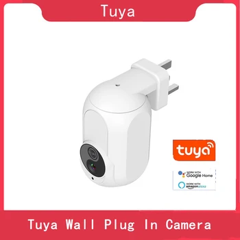Tuya APP Wall Plug In Камера Wifi 360 ° 1080P Видеонаблюдение Защита домашней Безопасности Ночного Видения Светодиодная Лампа IP Камеры Wanan