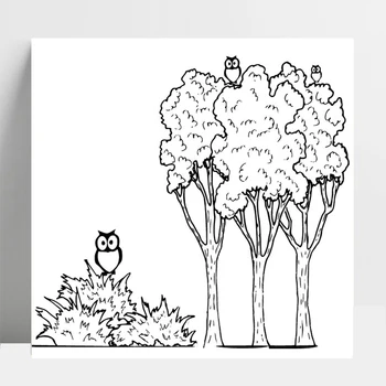 ZhuoAng Прозрачные штампы с совой и деревом/Изготовление открыток, праздничные украшения для скрапбукинга, прозрачные штампы 13*13 см
