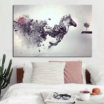 Абстрактное животное с HD принтом, Персонализированная креативная Лошадь, картина маслом на холсте, настенная картина, Современный декор Cuadros для гостиной