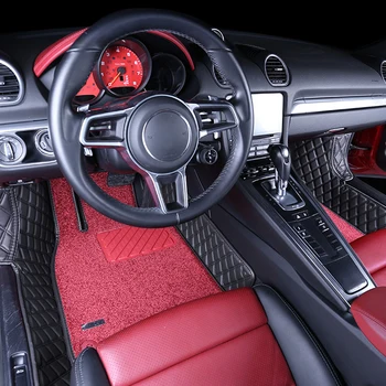 Автомобильные коврики роскошного качества, аксессуары для интерьера, ЭКО материал, изготовленный на заказ для Porsche 718 Cayman Boxster New Spyder, коврик на 2 места