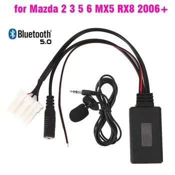 Автомобильный Bluetooth AUX Адаптер Беспроводной Радио Стерео Микрофон Для Mazda 2 3 5 6 MX5 RX8 CX7 2006 2007 + Аудио