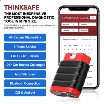 Автомобильный Сканер Thinkcar thinksafe OBD2 считыватель Полного системного кода Сканирование EPB OIL SAS ПРОКАЧКА TPMS 5 Сброс OBD 2 Диагностических Инструментов