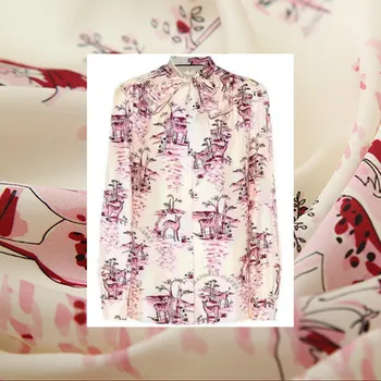 Брендовая Модная Крепированная ткань с принтом для рубашечной одежды из полиэстера, ткани для шитья 