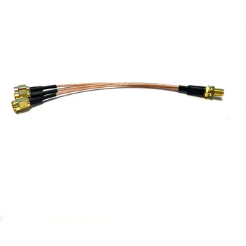Внутренняя гайка SMA к 3x SMA штекеру 1 в 3 разветвителя кабеля RG178 длиной 15 см для беспроводного модема новый
