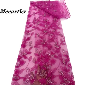 Высококачественная Роскошная французская вышивка Mccarthy, Кружево для Жениха, Африканские нигерийские блестки, бусины, Кружевная ткань для свадебного платья