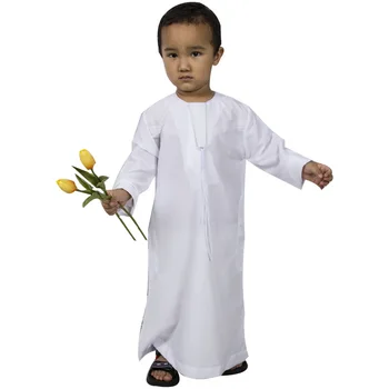 Детская Мусульманская одежда Исламская Абайя Дубайский Кафтан Мусульманская Джубба Тобе Ид Мубарак Молитва Для Малышей 3-10 Лет Халаты Для мальчиков 85-160 см