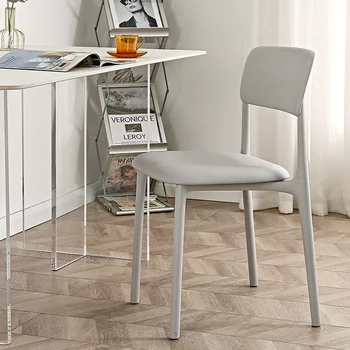 Дизайнерские уникальные обеденные стулья, Современный минималистичный обеденный стул с мягкой обивкой для гостиной, Пластиковая гардеробная Silla Comedor Мебель для дома