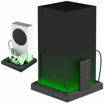 Для Xbox Серии X/S Вертикальная Подставка Многофункциональная Зарядная База RGB Красочный Световой Контроллер Ручка Кронштейн Зарядного устройства

