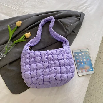 Женская сумка большой емкости, Новая сумка через плечо ярких цветов, Женская Плиссированная Маленькая Ароматная Ромбическая сумка для подмышек, женская сумка
