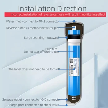 Замена мембраны обратного Осмоса RO На домашней кухне Фильтр для системы водоснабжения 400 GPD Очиститель воды для питья