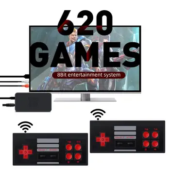 Игровая консоль, встроенная в 620 Игр, 8-Битный Игровой плеер, Портативная Игровая Консоль, Двойной Беспроводной контроллер, Геймпад, Выход HD и AV TV