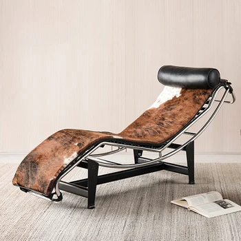 Индивидуальный итальянский минималистский дизайнерский ленивый шезлонг villa sample, кожаное художественное кресло для отдыха, гостиная, легкий роскошный диван