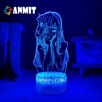 Коллекция Джунджи Ито, 3D лампа Tomie из аниме для декора спальни, ночник, подарок на День Рождения, Коллекция Манга Джунджи Ито, светодиодный ночник
