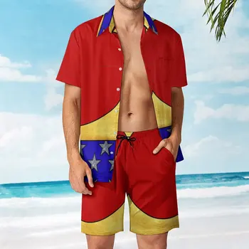 Комплект из 2 предметов, американский высококачественный мужской пляжный костюм, Уникальный пляжный размер Eur