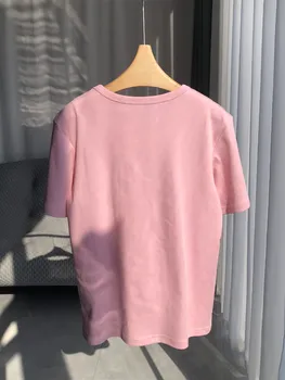 Летняя новая женская футболка с цветочным принтом 2023, Модная повседневная Женская Свободная футболка с круглым вырезом и короткими рукавами, топы