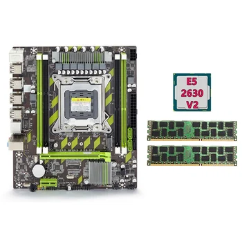 Материнская плата X79 + процессор E5 2630 V2 + 2X8GB DDR3 1600MHz REG ECC RAM Комплект памяти LGA 2011 M.2 Материнская плата NVME