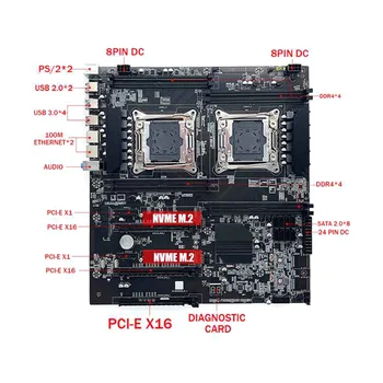 Материнская плата с двумя разъемами X99 LGA2011-3 С поддержкой двойного процессора RECC DDR4 + оперативная память 2XDDR4 4G 2666 МГц + термопаста