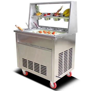 Машина для приготовления мороженого на плоской сковороде в таиландском стиле, машина для приготовления рулетов для жарки мороженого