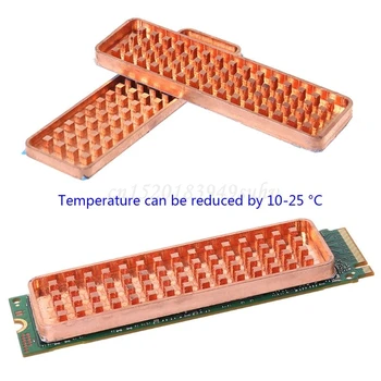 Медный радиатор NVME NG-FF M.2 2280 SSD Металлический лист с теплопроводностью, силиконовая пластина, радиатор вентилятора охлаждения