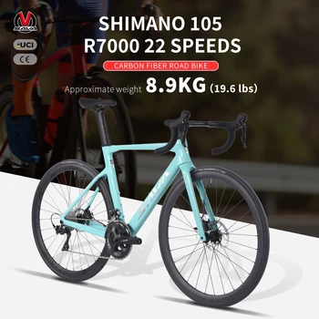 Недорогой специальный Дорожный Велосипед из Углеродного Волокна SAVA с комплектом скоростей SHIMAN0 105 22, Сертифицированный CE/UCI Дисковый Тормоз, Дорожный Велосипед, Гоночный Велосипед 8,9 кг
