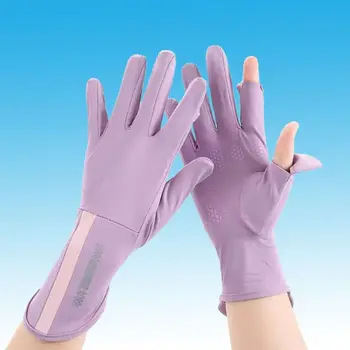 Нескользящие дышащие тонкие перчатки с сенсорным экраном, защищающие от ультрафиолета, Женские перчатки, Варежки, Перчатки для вождения