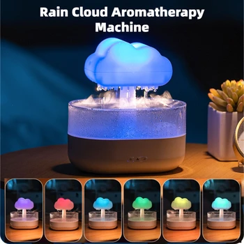 Новый Увлажнитель воздуха Rain Cloud, диффузор эфирных масел для ароматерапии Со звуком капель дождя и 7-цветным светодиодным ночником